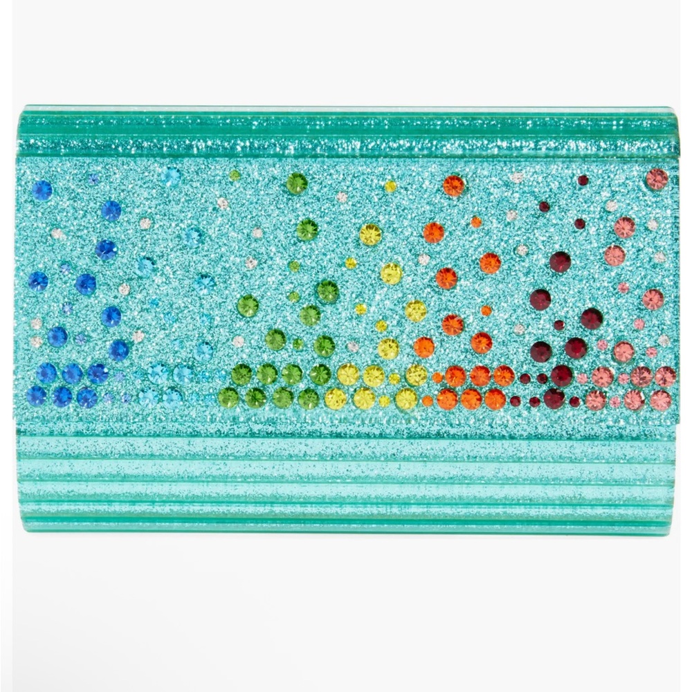 NWT Kurt Geiger London - Party Glitter Envelope Clutch with Removable Crossbody